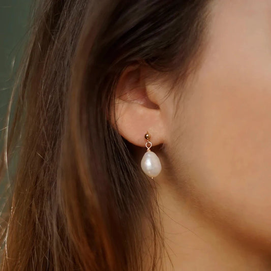 Single Pearl Earrings