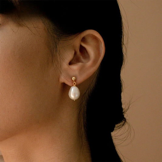 Single Pearl Earrings